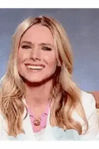 Kristen Bell laughing and then crying